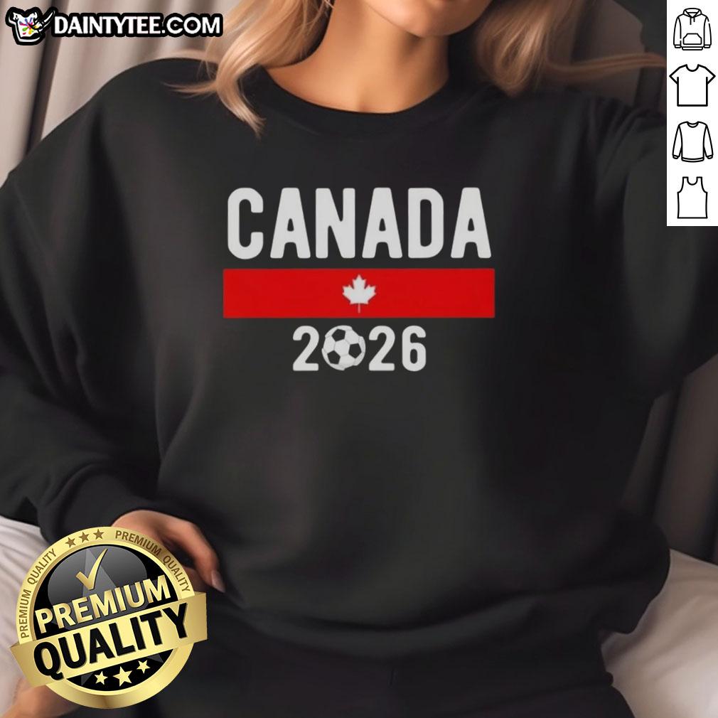 Classic Canadian soccer fan sweatshirt featuring a stylish design for Awesome Canada 2026, perfect for game day.