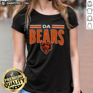 Awesome DA Bears Chicago Bears Football Ladies Tee in navy blue featuring team logo and stylish design for fans.