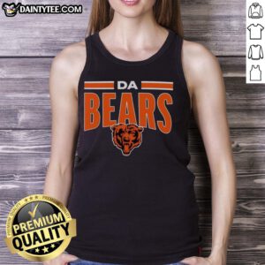Awesome DA Bears Chicago Bears football tank top featuring vibrant team colors and logo, perfect for game day attire.