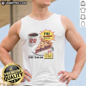 Awesome FBI Breakfast Special RR Cafe tank top featuring a vibrant design, perfect for food lovers and cafe enthusiasts.