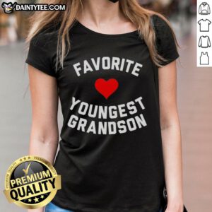 Youngest grandson wearing an 'Awesome Favorite' heart tee, perfect for proud grandmothers and family gatherings.