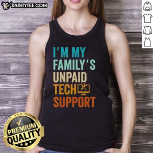 Unpaid tech support tank top featuring a computer nerd design, perfect for family IT engineers and tech enthusiasts.