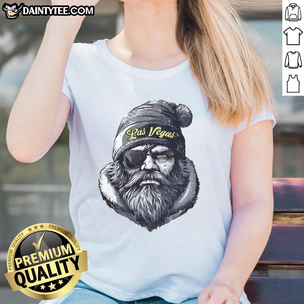 Awesome Las Vegas Raiders mascot in a beanie and sunglasses, showcasing team spirit on a stylish ladies tee.