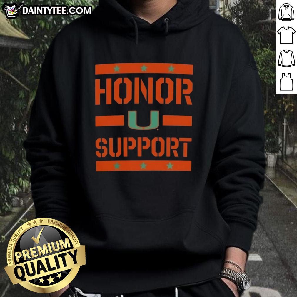 Awesome Miami Hurricanes Honor Support Hoodie, featuring bold team colors and logo, perfect for fans and game day wear.