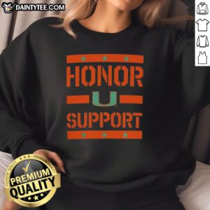 Awesome Miami Hurricanes Honor Support Sweatshirt in green, featuring team logo and cozy design, perfect for fans.