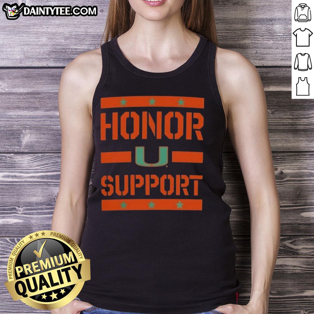 Alt Text: Awesome Miami Hurricanes Honor Support Tank Top showcasing team pride and vibrant colors for fans.