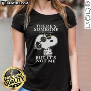 Awesome Peanuts Snoopy tee featuring 'There's someone in my head but it's not me' design for ladies.