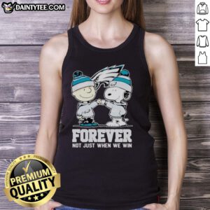 Awesome Philadelphia Eagles Charlie Brown and Snoopy Forever tank top, perfect for fans celebrating every game.