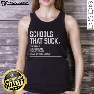 Alt Text: Awesome Schools That Suck All Of The Above tank top featuring a bold graphic design and vibrant colors.