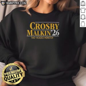 Awesome Sidney Crosby and Evgeni Malkin Pittsburgh Steelers sweatshirt featuring a two-headed monster design.