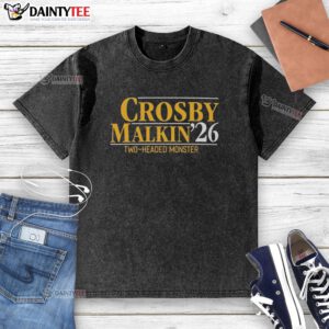 Awesome Sidney Crosby and Evgeni Malkin Pittsburgh Steelers two-headed monster washed t-shirt design.