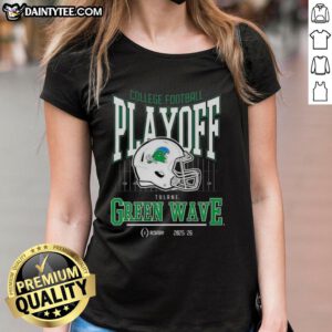 Tulane Green Wave 2025-2026 College Football Playoff Bound Helmet Ladies Tee, stylish fan apparel for game day.