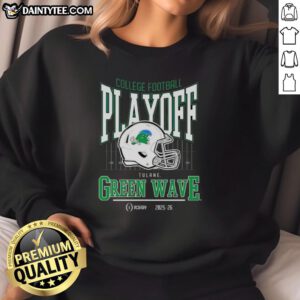 Awesome Tulane Green Wave 2025-2026 College Football Playoff Bound helmet sweatshirt featuring team colors and logo.