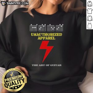 Awesome Unauthorized Apparel The Art of Guitar Sweatshirt featuring a stylish guitar graphic on a cozy design.