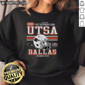 Alt Text: Awesome Utsa Roadrunners 2025 First Responder Bowl Bound Sweatshirt showcasing team spirit and excitement for the game.
