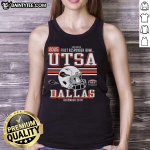 Awesome UTSA Roadrunners 2025 First Responder Bowl Bound tank top featuring team colors and logo for fans.