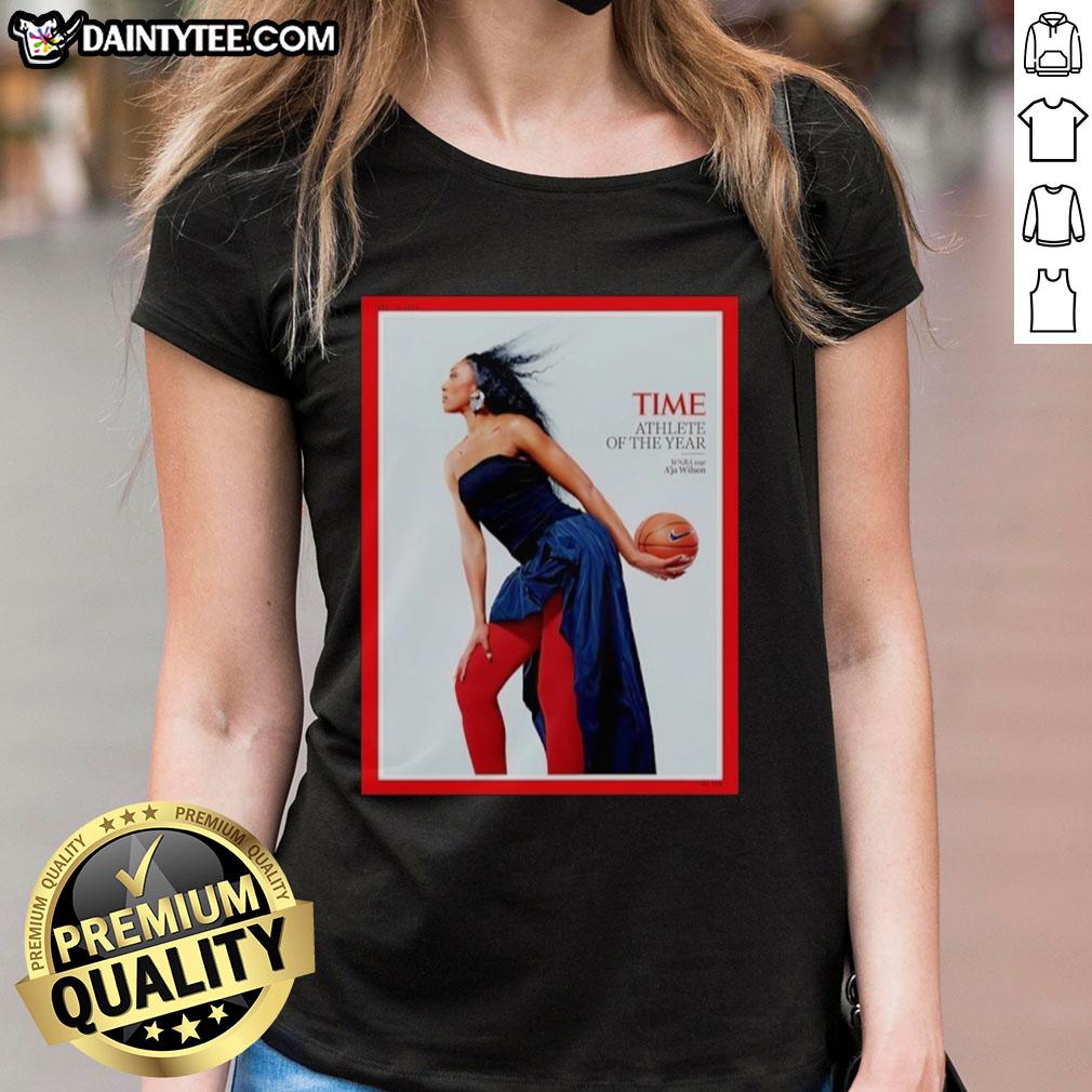 Awesome WNBA Aja Wilson is Times Athlete of the Year ladies tee featuring a stylish design celebrating her achievement.