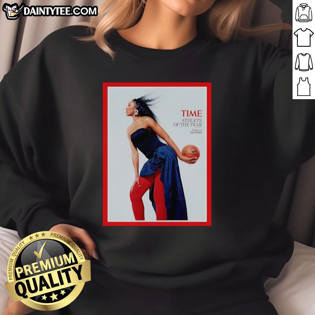 Awesome WNBA Aja Wilson Athlete of the Year sweatshirt showcasing vibrant design and recognition of her achievements.