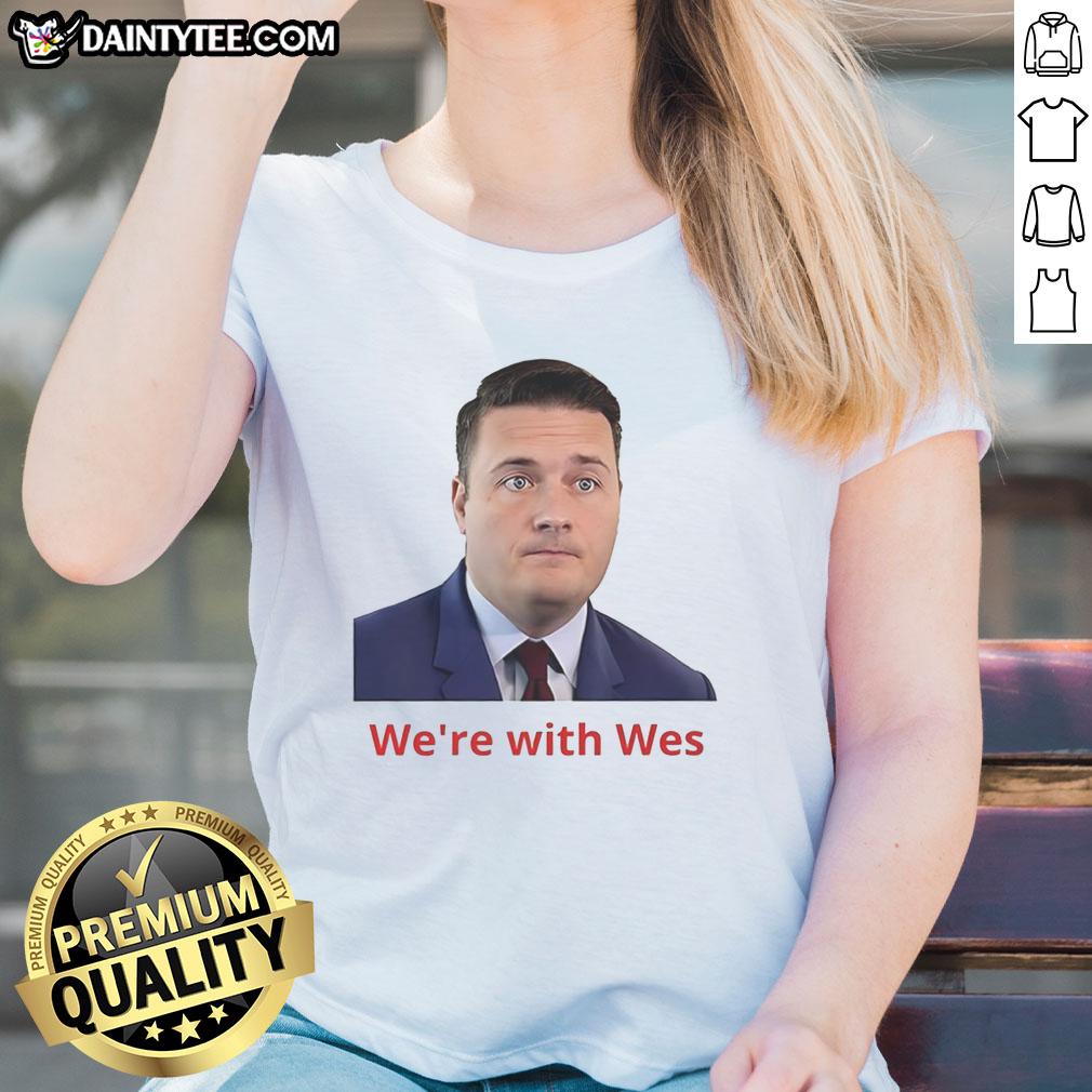 Awesome Wes Streeting 'We're With Wes' Ladies Tee featuring vibrant design and stylish fit for supporters.
