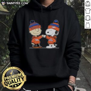 Alt Text: Cute Denver Broncos Snoopy and Charlie Brown hoodie featuring best friends design, perfect for fans and cozy wear.