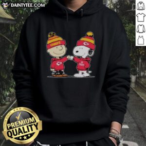 Alt Text: Cute Kansas City Chiefs Snoopy and Charlie Brown Best Friends Hoodie featuring vibrant team colors and playful design.