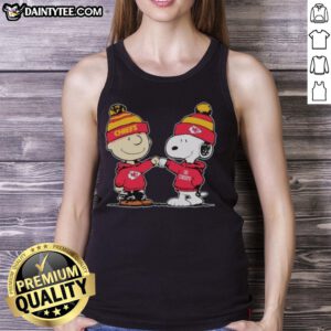 Alt Text: Cute Kansas City Chiefs Snoopy and Charlie Brown best friends tank top featuring vibrant graphics and team colors.