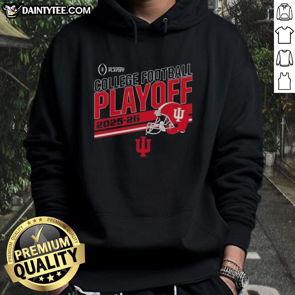 Alt Text: Funny Indiana Hoosiers Football 2025-26 CFB Playoff Stripe Hoodie featuring vibrant colors and playful design.