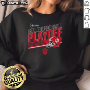 Funny Indiana Hoosiers Football 2025-26 CFB Playoff Stripe Sweatshirt featuring vibrant colors and playful design.