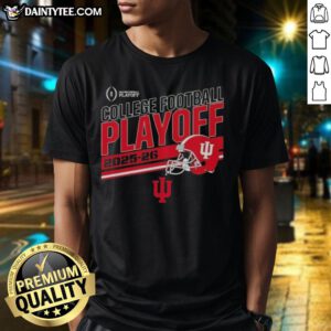 Funny Indiana Hoosiers Football 2025-26 CFB Playoff Stripe T-Shirt featuring bold graphics and vibrant colors.