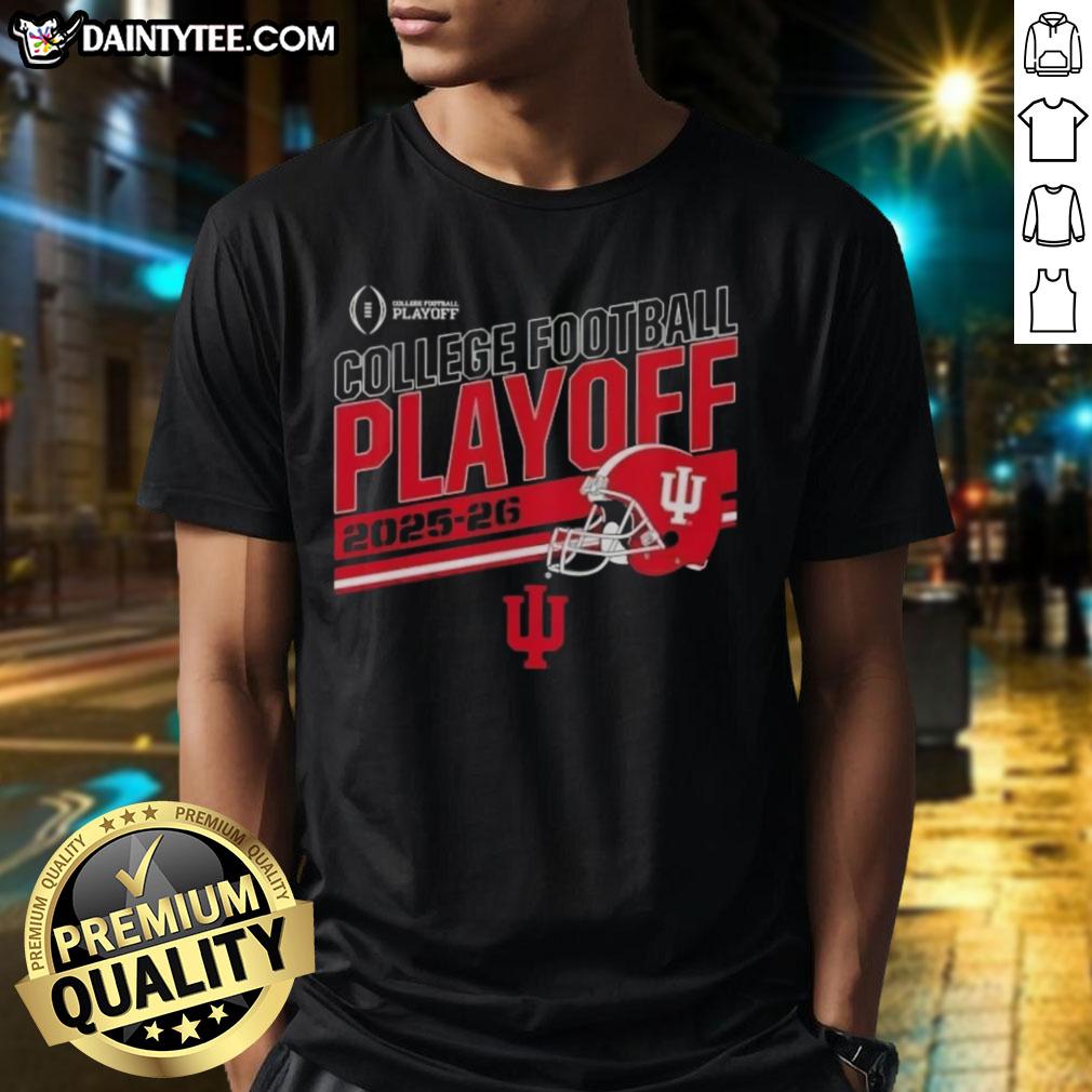 Funny Indiana Hoosiers Football 2025-26 CFB Playoff Stripe T-Shirt featuring bold graphics and vibrant colors.
