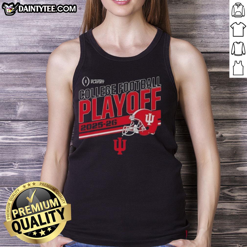 Funny Indiana Hoosiers Football 2025-26 CFB Playoff stripe tank top featuring bold colors and humorous design.