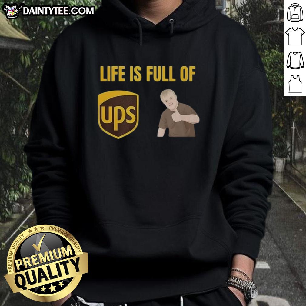 Funny Life is Full of UPS and Downs Hoodie featuring a playful design perfect for casual wear and uplifting vibes.