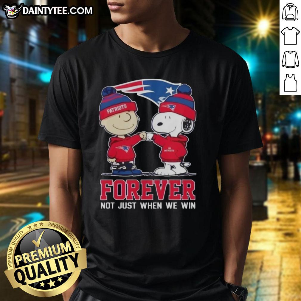 Alt Text: Funny New England Patriots X Charlie Brown Vs Snoopy T-Shirt design, celebrating fandom beyond winning moments.