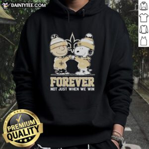 Alt Text: Funny New Orleans Saints X Charlie Brown hoodie featuring Snoopy, perfect for fans celebrating every game.