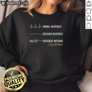 Funny Iowa Hawkeyes sweatshirt with heartbeat design, showcasing a humorous take on normal and deceased heartbeats.