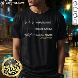 Funny Normal Heartbeat vs. Deceased Heartbeat T-Shirt for Iowa Hawkeyes fans, perfect for sports lovers and humor enthusiasts.