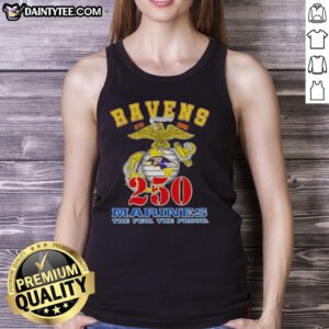 Good Baltimore Ravens X U.S.M.C 250th Birthday Celebration Tank Top featuring bold graphics and vibrant colors.