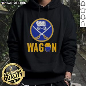 Good Buffalo Sabres Wagon Logo Hoodie featuring team colors and emblem, perfect for fans and stylish game day wear.