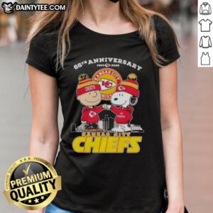 Good Charlie Brown X Snoopy 66th Anniversary Tee featuring Kansas City Chiefs skyline, perfect for fans and collectors.