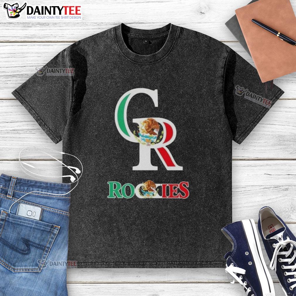 Good Colorado Rockies baseball t-shirt featuring a Mexican flag design, perfect for fans and casual wear.