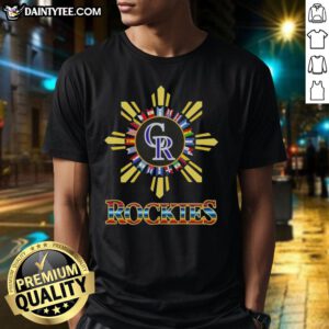 Good Colorado Rockies X Hispanic T-Shirt featuring vibrant graphics celebrating Colorado and Hispanic culture.