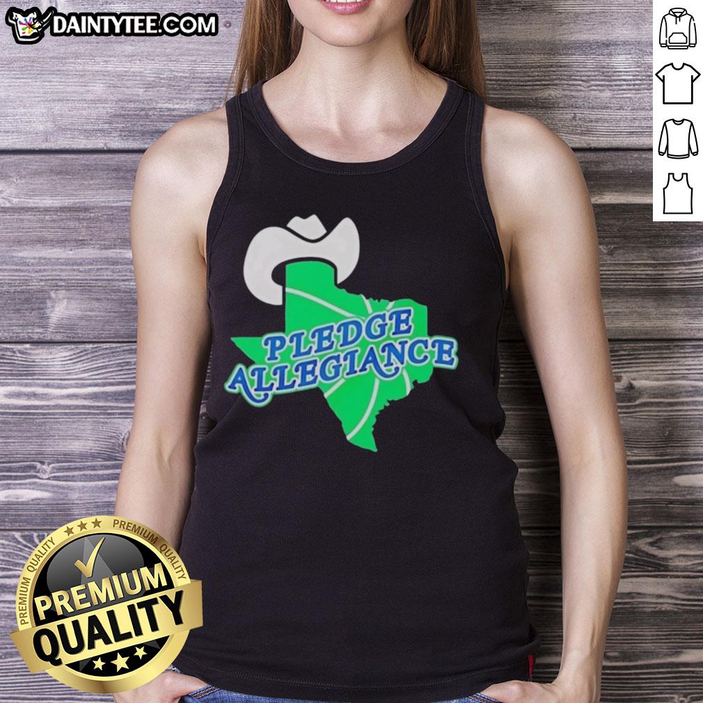 Good Dallas Mavericks Pledge Allegiance tank top featuring team colors and logo, perfect for fans and summer wear.