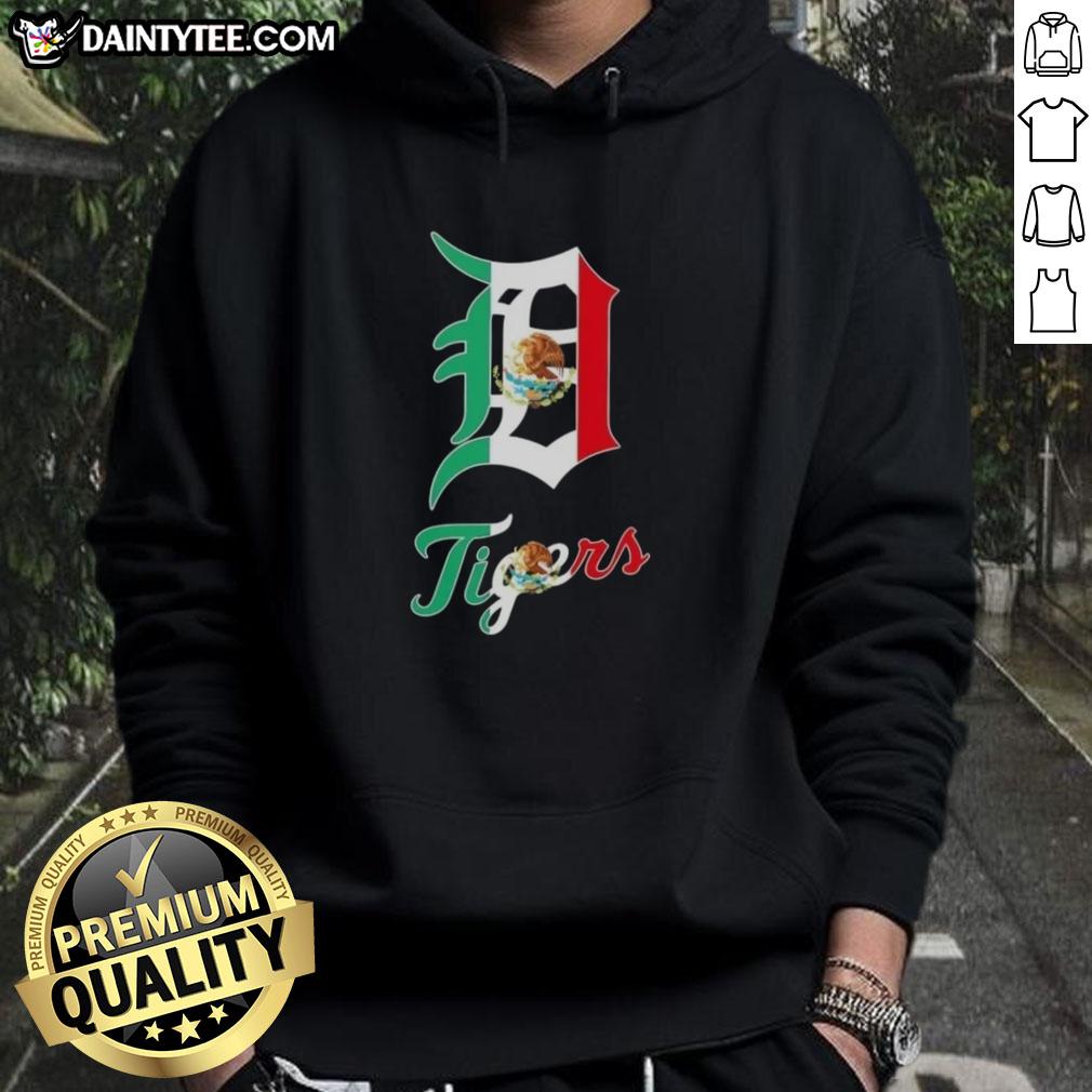 Good Detroit Tigers baseball hoodie featuring a vibrant Mexican flag design, perfect for fans and casual wear.