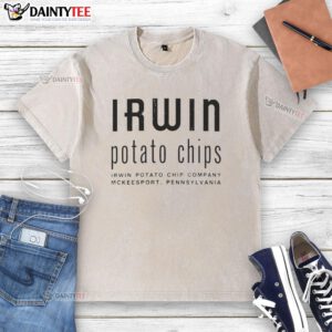Good Irwin Potato Chips washed t-shirt featuring a vibrant graphic design and comfortable fit for casual wear.