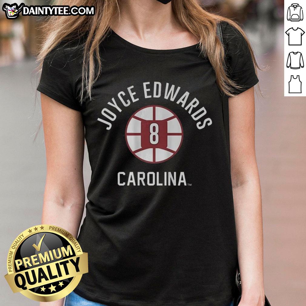 Alt Text: Good Joyce Edwards South Carolina Gamecocks basketball ladies tee with name and number design, perfect for fans.