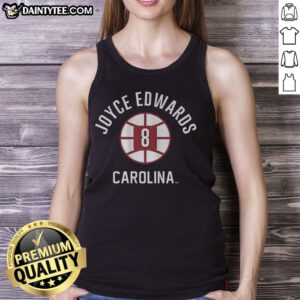 Alt Text: Good Joyce Edwards South Carolina Gamecocks basketball tank top featuring name and number 8 design.