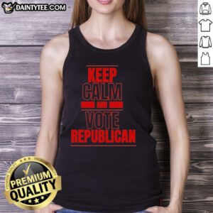 Alt Text: Good Keep Calm and Vote Republican Tank Top featuring a bold, patriotic design in red, white, and blue colors.