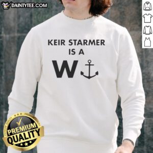 Alt Text: Good Keir Starmer is a W Anchor sweatshirt featuring a bold graphic design, perfect for political statement fashion.