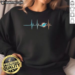 Good Miami Dolphins NFL Heartbeat Sweatshirt featuring team colors and logo, perfect for fans and game day wear.