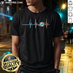 Good Miami Dolphins NFL heartbeat T-shirt featuring vibrant team colors and a stylish design for fans.